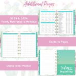 2023-2024 Planner - Planner 2023-2024, Weekly & Monthly Planner, Jul 2023 - Jun 2024, 8.5" x 6.4", Planner with Hardcover, Twin - Wire Binding, Monthly Tabs, Inner Pocket, Elastic Closure, Daily Organizer - Image 5